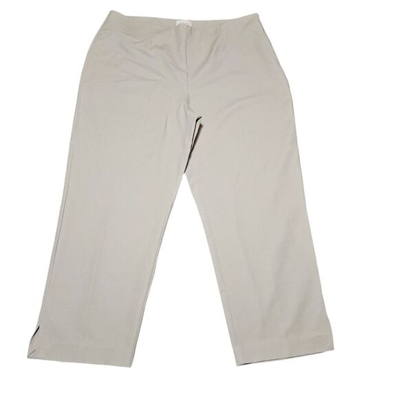 Chico's Pants - Chico's Pants Sz 2 US L 12 Cropped‎ Side Zip Stretch Beige